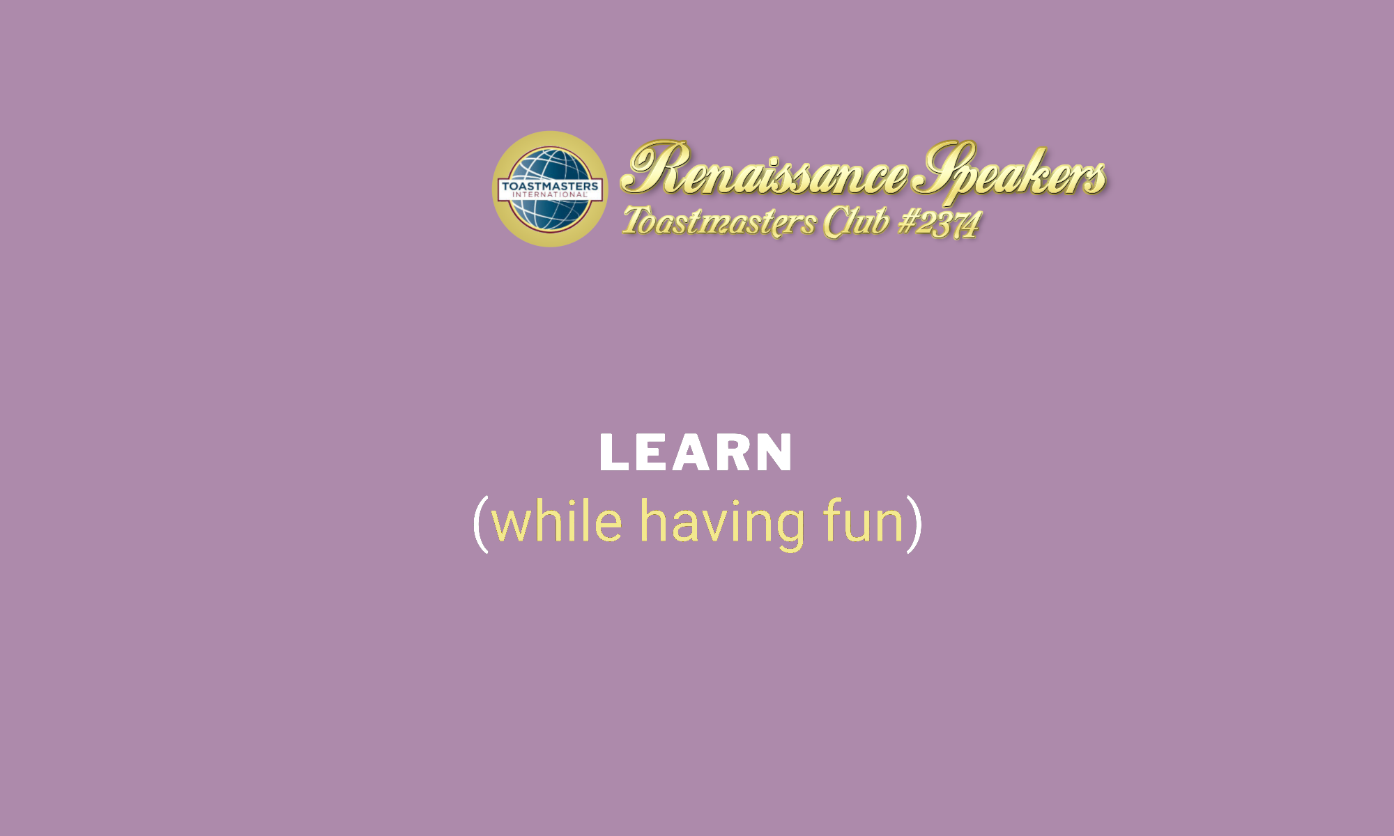 Learn public speaking while having fun
