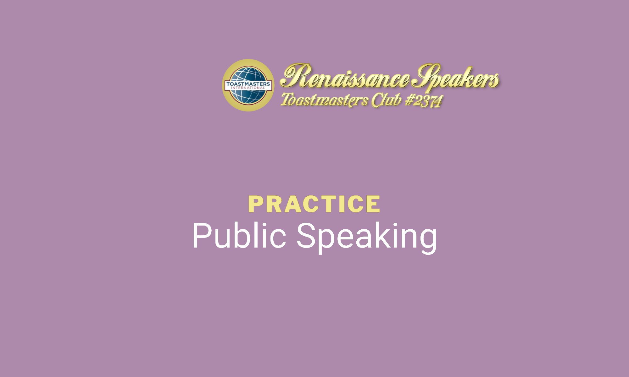 Practice Public Speaking